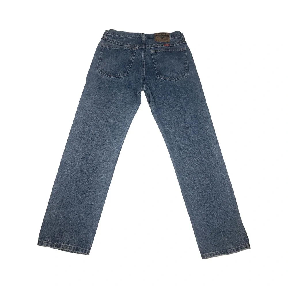 Wrangler Premium Quality Mens 32x30 Straight Leg Jeans Medium Wash 96501DS Blue